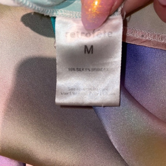 Retrofete | Marlene 100% Silk Tie Dye Gown 🩵🩷 sz Medium - Picture 9 of 12